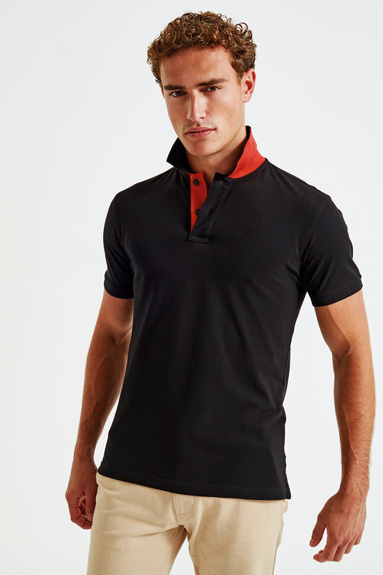 Mens Classic Fit Contrast Polo Plus Sizes