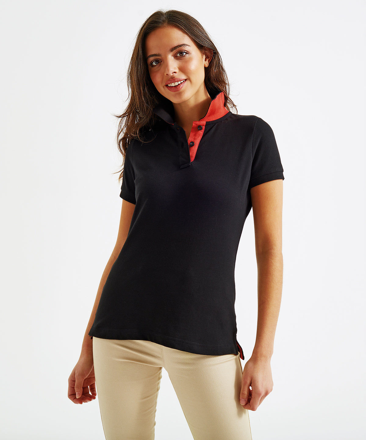 Womens Fitted Contrast Polo Shirt Asquith Fox