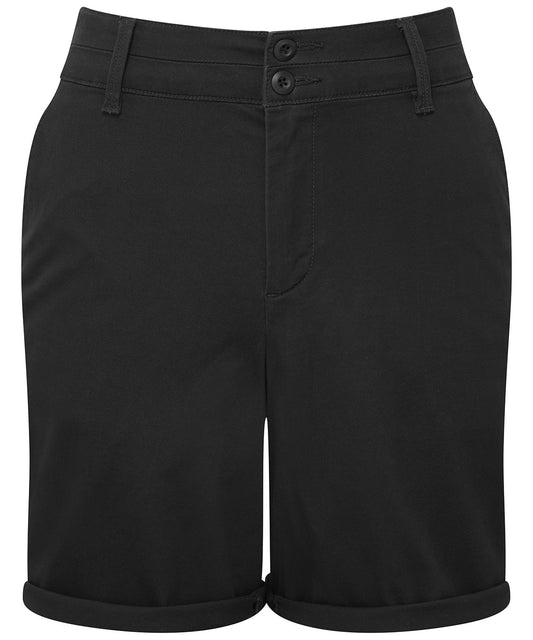 Womens Lightweight Chino Shorts Classic Fit Double Button Fastening