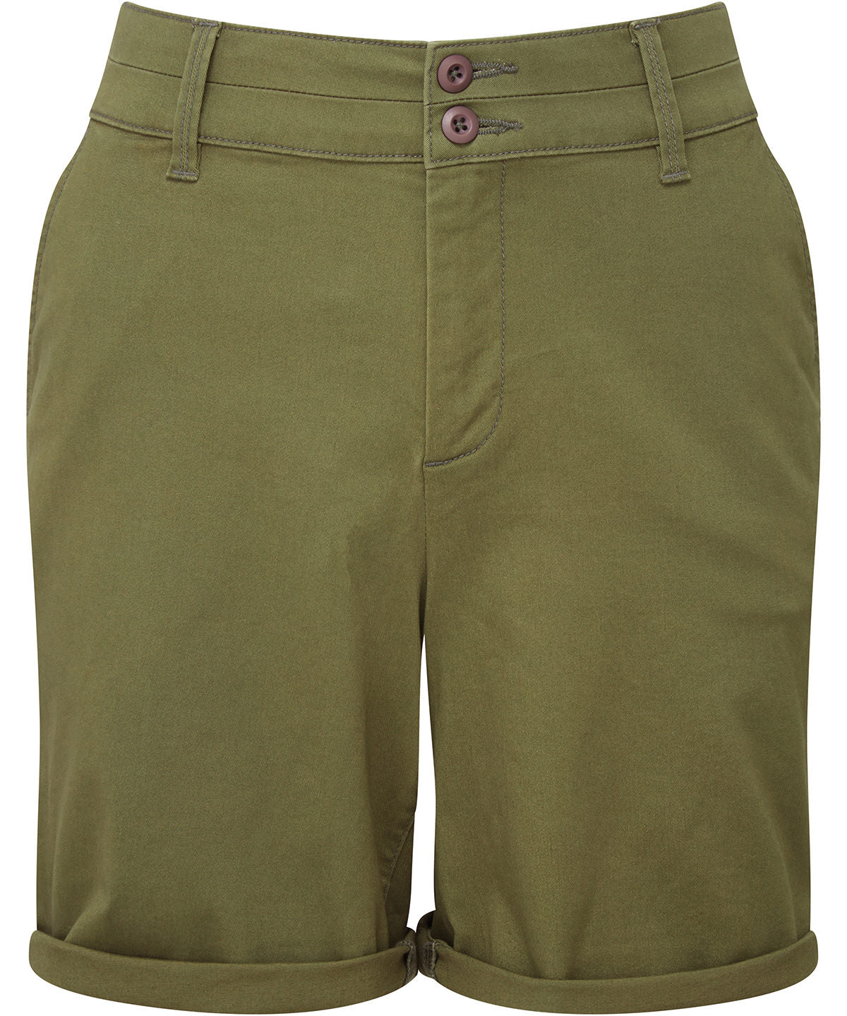 Womens Lightweight Chino Shorts Classic Fit Double Button Fastening