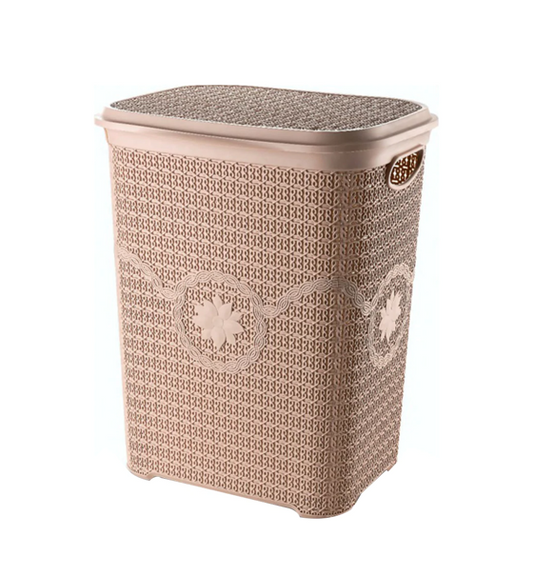 Asude Plastic Knit Laundry Basket Hamper 55L Stylish and Practical Laundry Solution