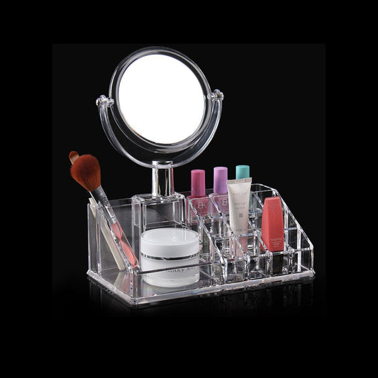 Acrylic Cosmetic Organizer with Mirror and Drawer Home Beauty Storage