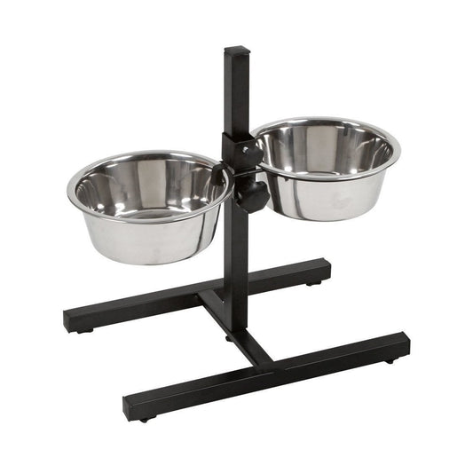 Adjustable Pets Dinner Stand Tray Large 2QT Capacity