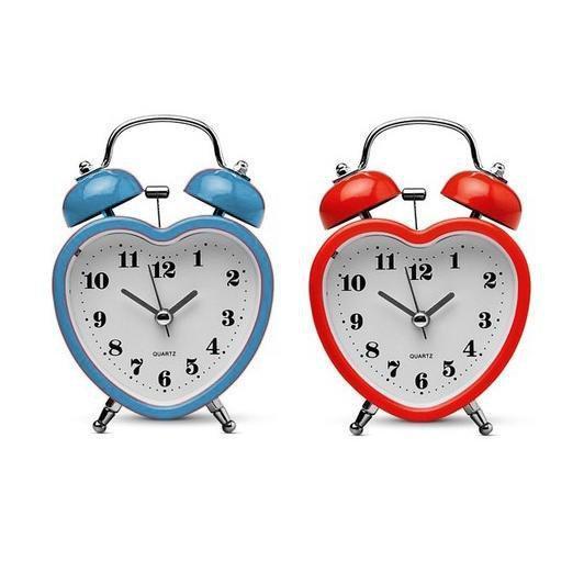 Vintage Heart Bedroom Alarm Clock with Bell 8 cm