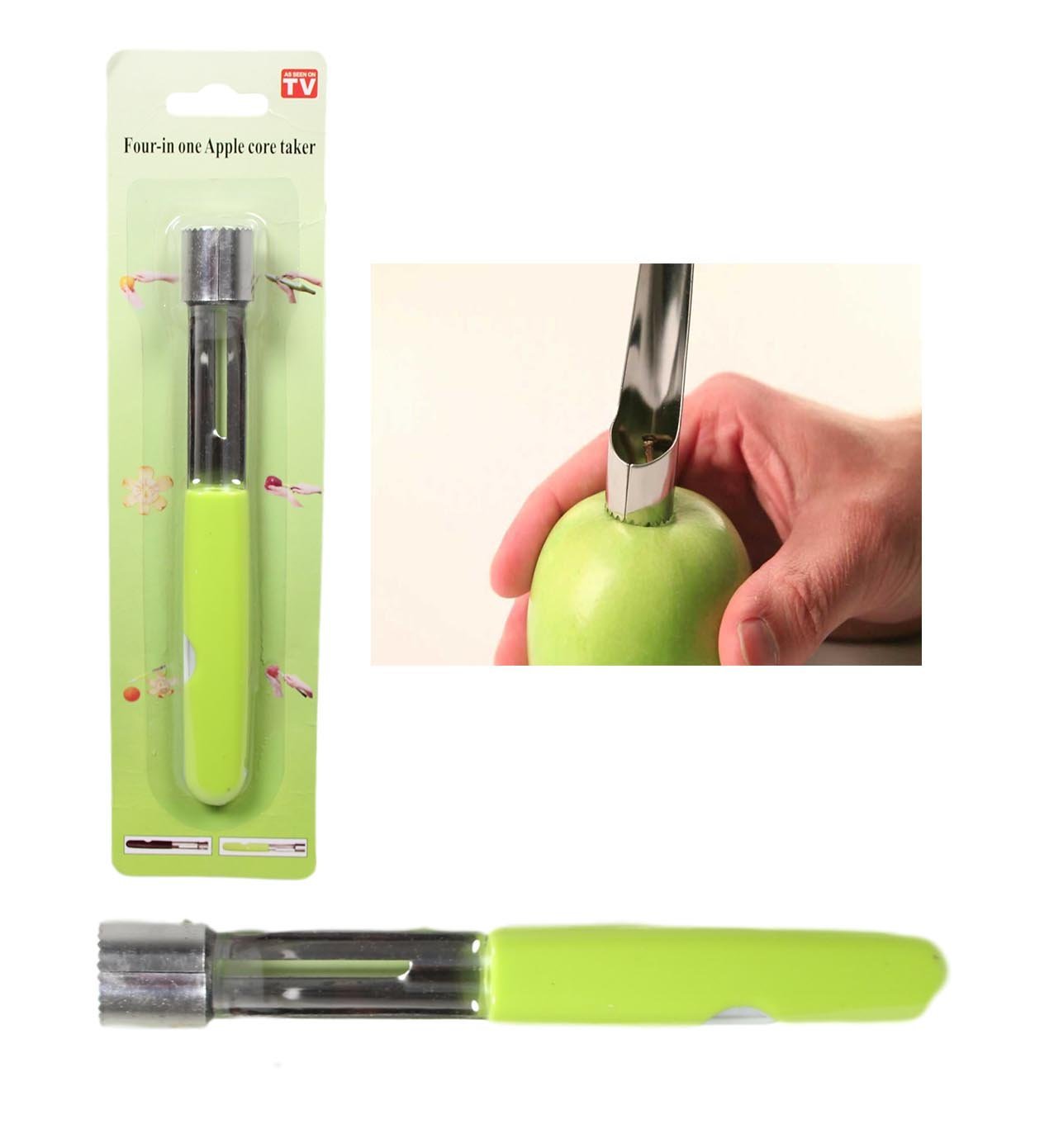 Steel Apple Corer Remover with Plastic Handle Assorted Colors