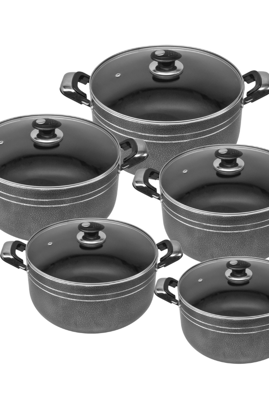 Una Nonstick Athena Stockpot Set 5Piece Kitchen Cookware Collection