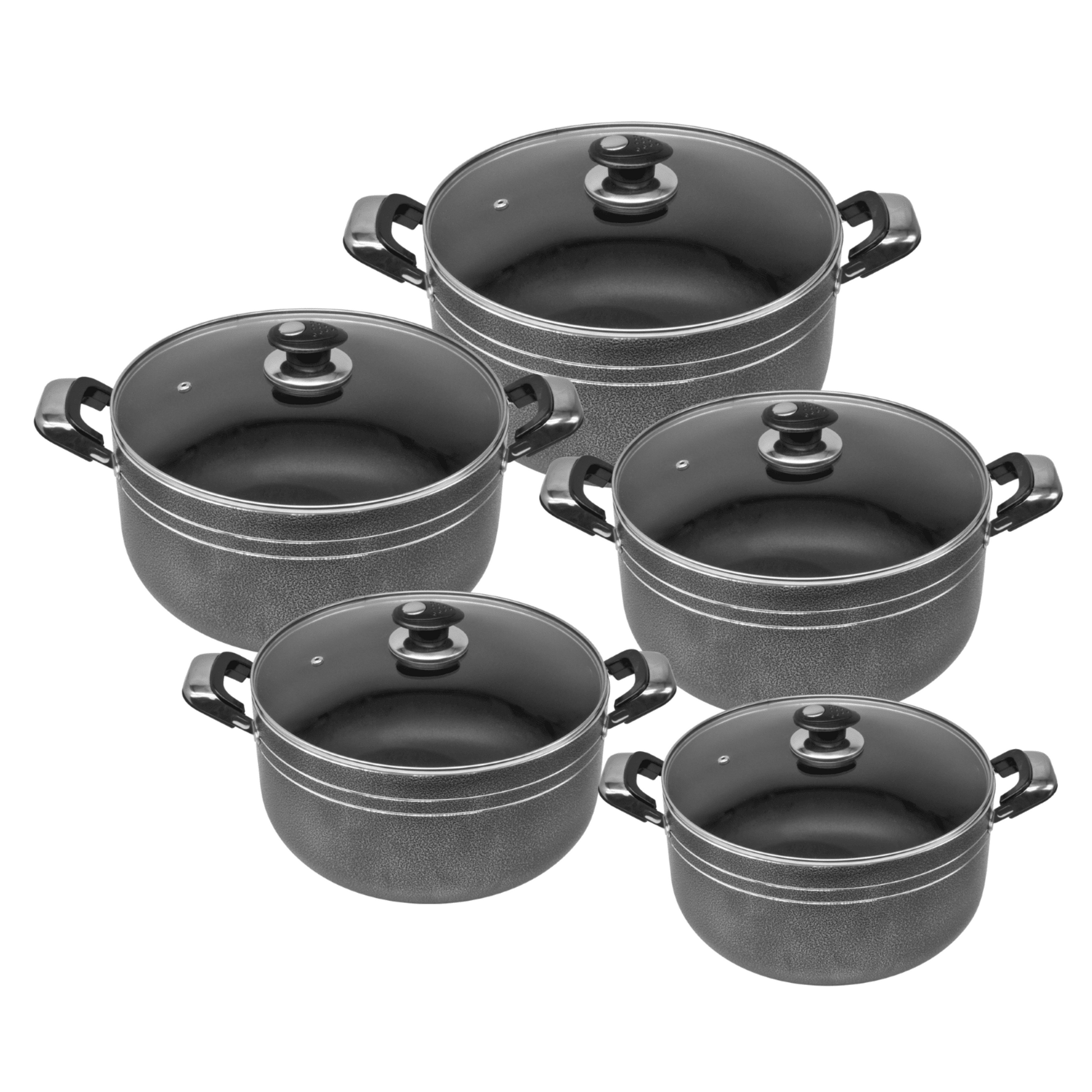 Una Nonstick Athena Stockpot Set 5Piece Kitchen Cookware Collection