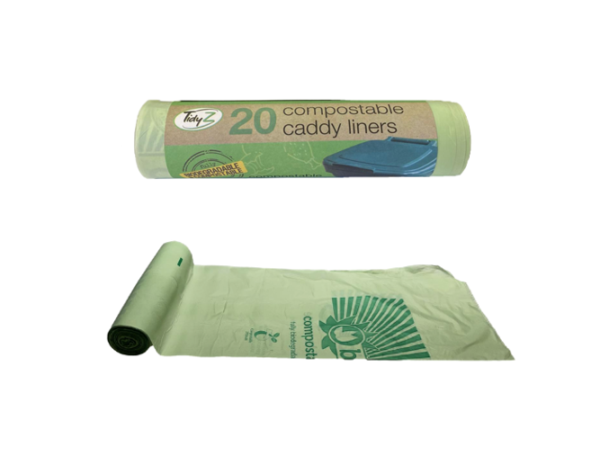 Compostable Food Bin Bag Caddy Liner 5L Roll of 20