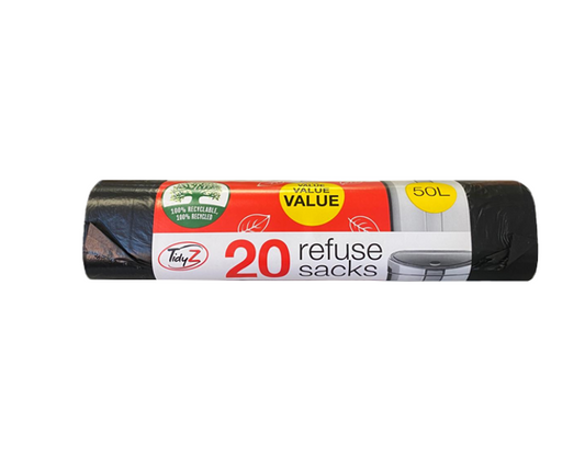 HeavyDuty 50L Refuse Sacks Bin Bags Pack of 20