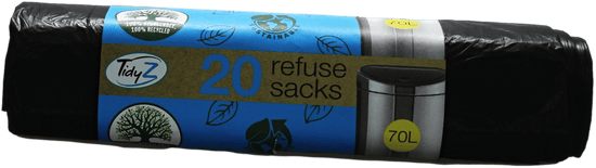 Durable 70 Litre Refuse Sacks Bin Bags Roll of 20
