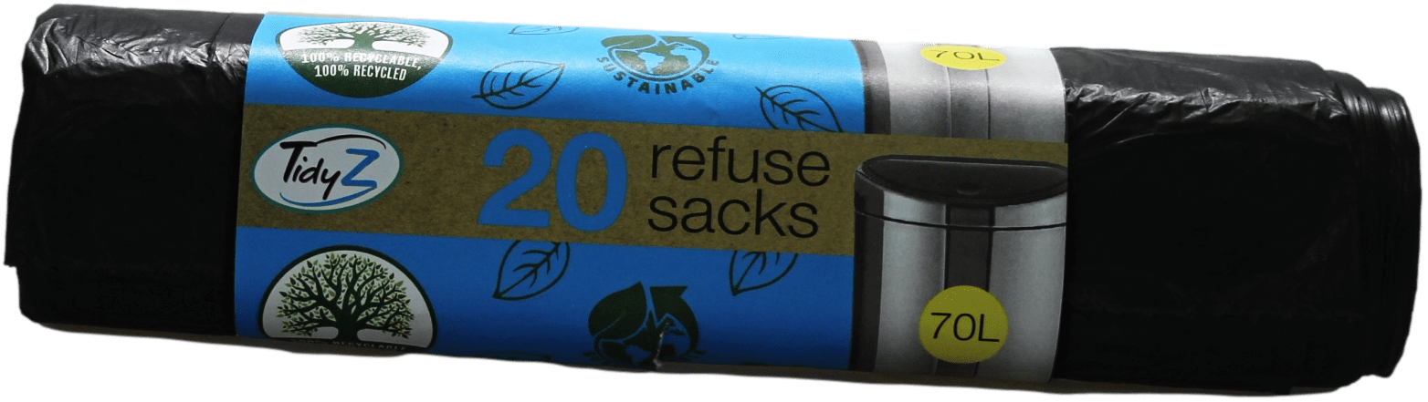 Durable 70 Litre Refuse Sacks Bin Bags Roll of 20