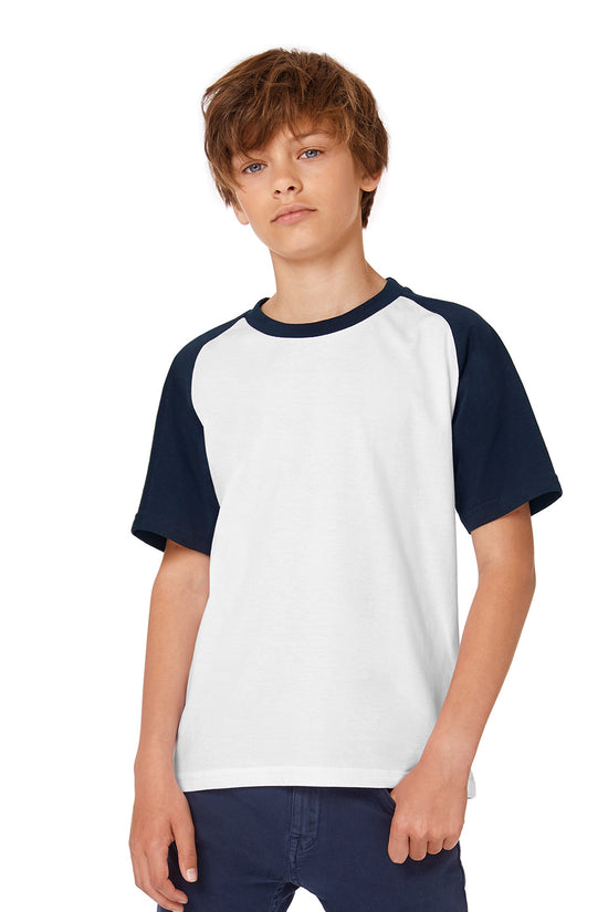 BC Kids Baseball TShirt with Contrasting Collar