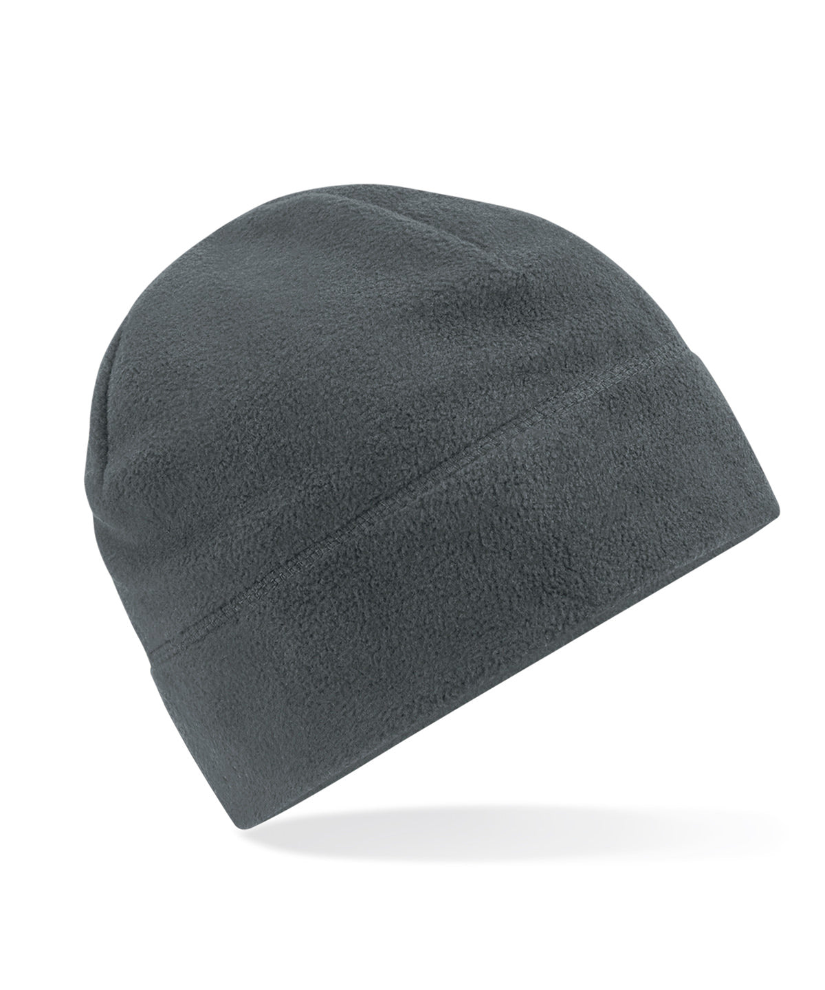 Steel Grey Recycled Fleece PullOn Beanie EcoFriendly Outdoor Headwear
