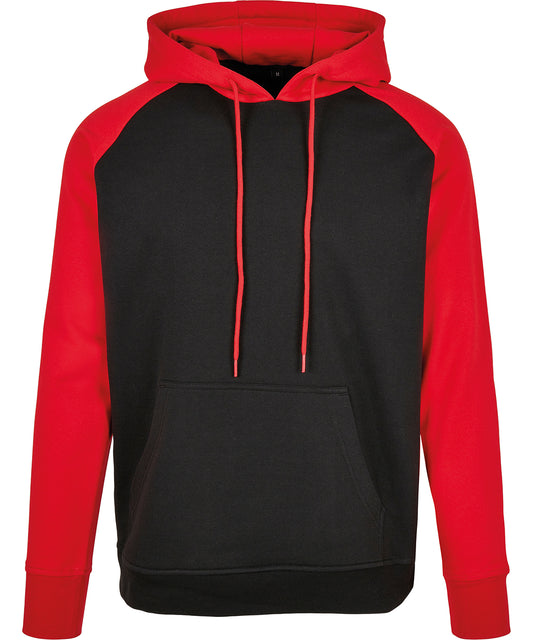 Mens Raglan Hoodie with Contrasting Sleeves