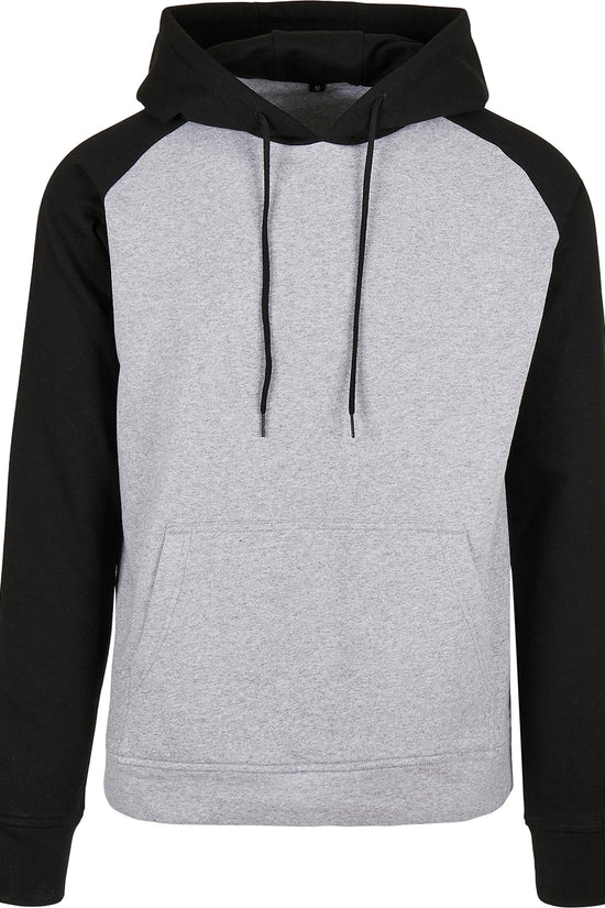 Mens Raglan Hoodie with Contrasting Sleeves