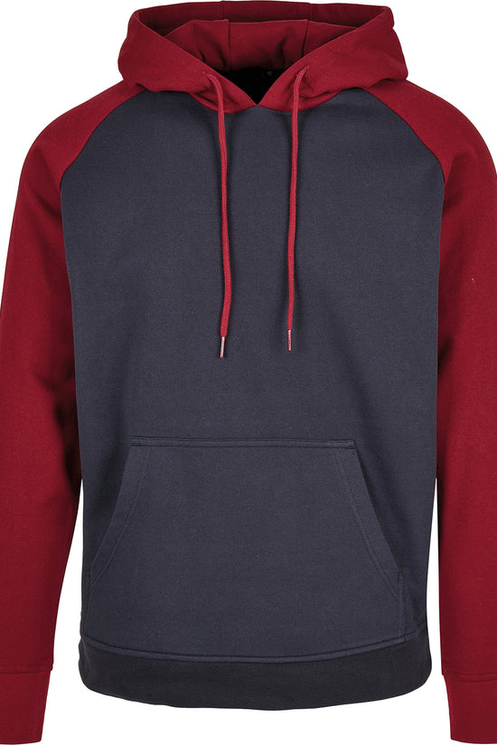 Mens Raglan Hoodie with Contrasting Sleeves
