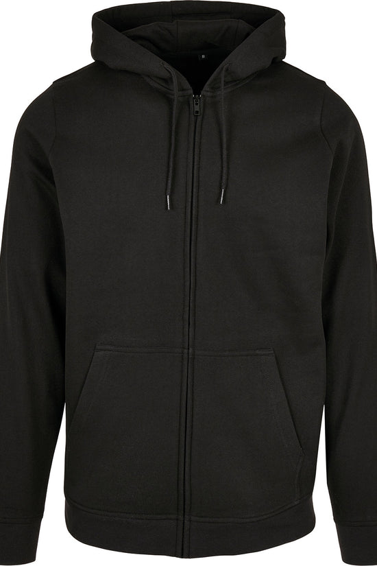 Mens Plus Size Basic Zip Hoodie with Kangaroo Pocket