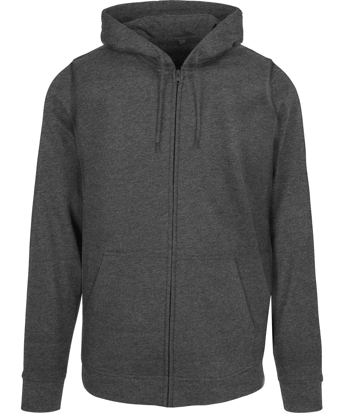 Mens Plus Size Basic Zip Hoodie with Kangaroo Pocket