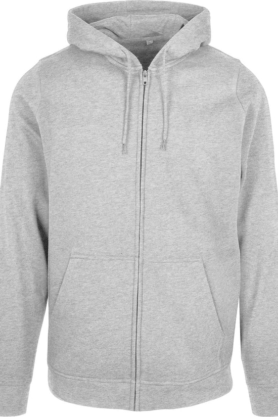 Mens Plus Size Basic Zip Hoodie with Kangaroo Pocket