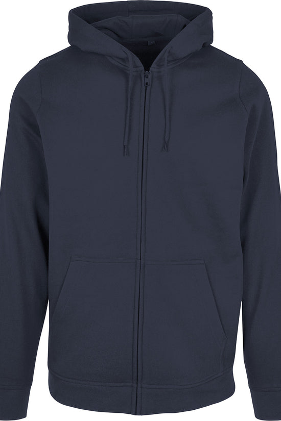 Mens Plus Size Basic Zip Hoodie with Kangaroo Pocket