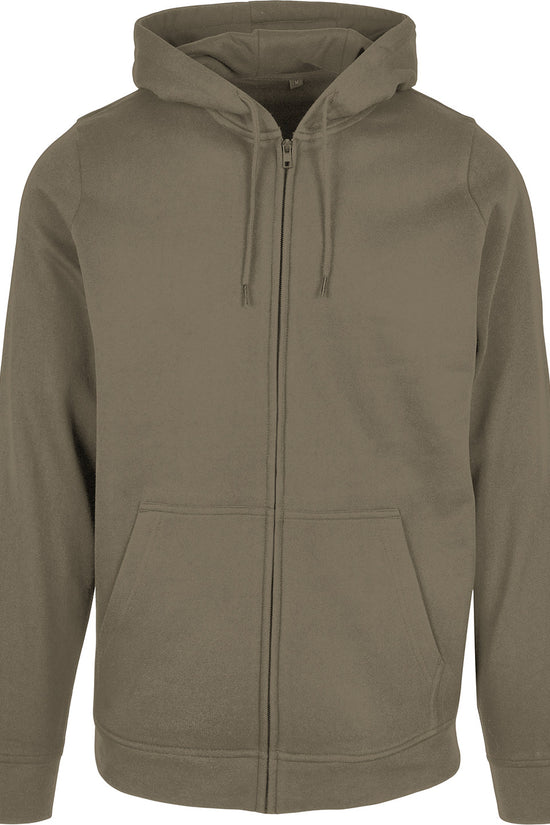 Mens Plus Size Basic Zip Hoodie with Kangaroo Pocket