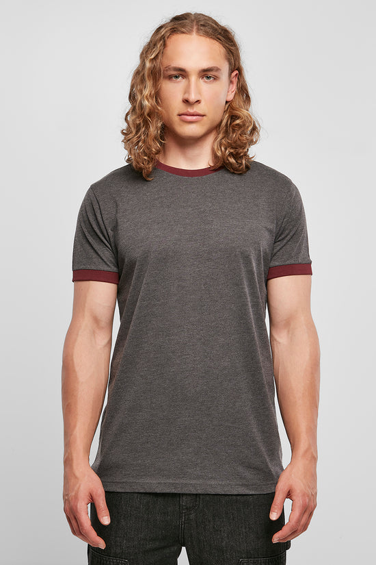 Sporty Mens Ringer Tee TShirts Plus Sizes