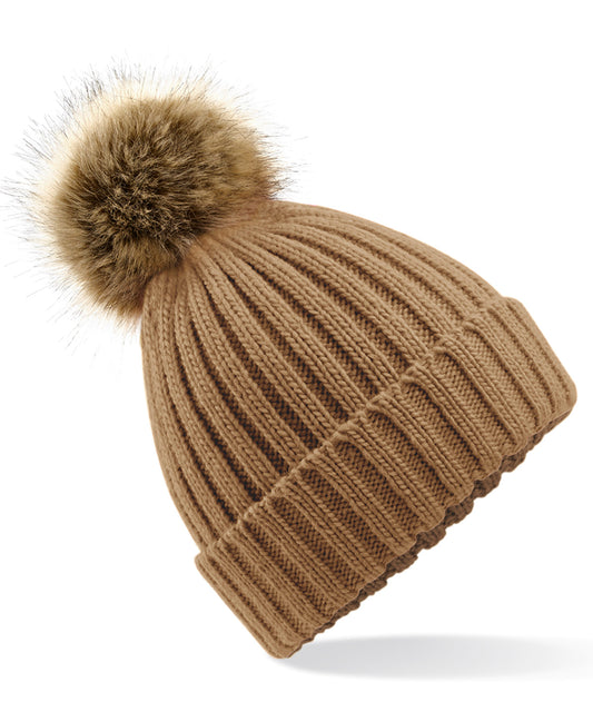 Luxury Fur Pom Pom Chunky Beanie Hat Winter Essential