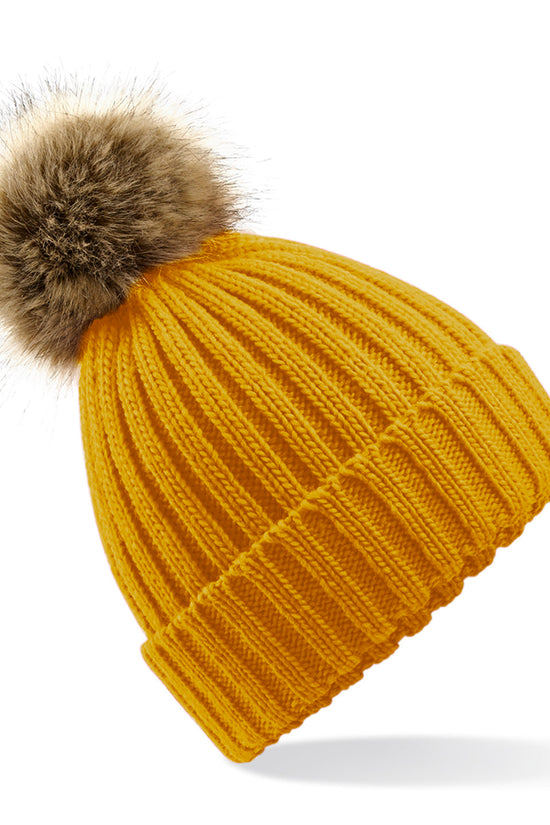 Luxury Fur Pom Pom Chunky Beanie Hat Winter Essential