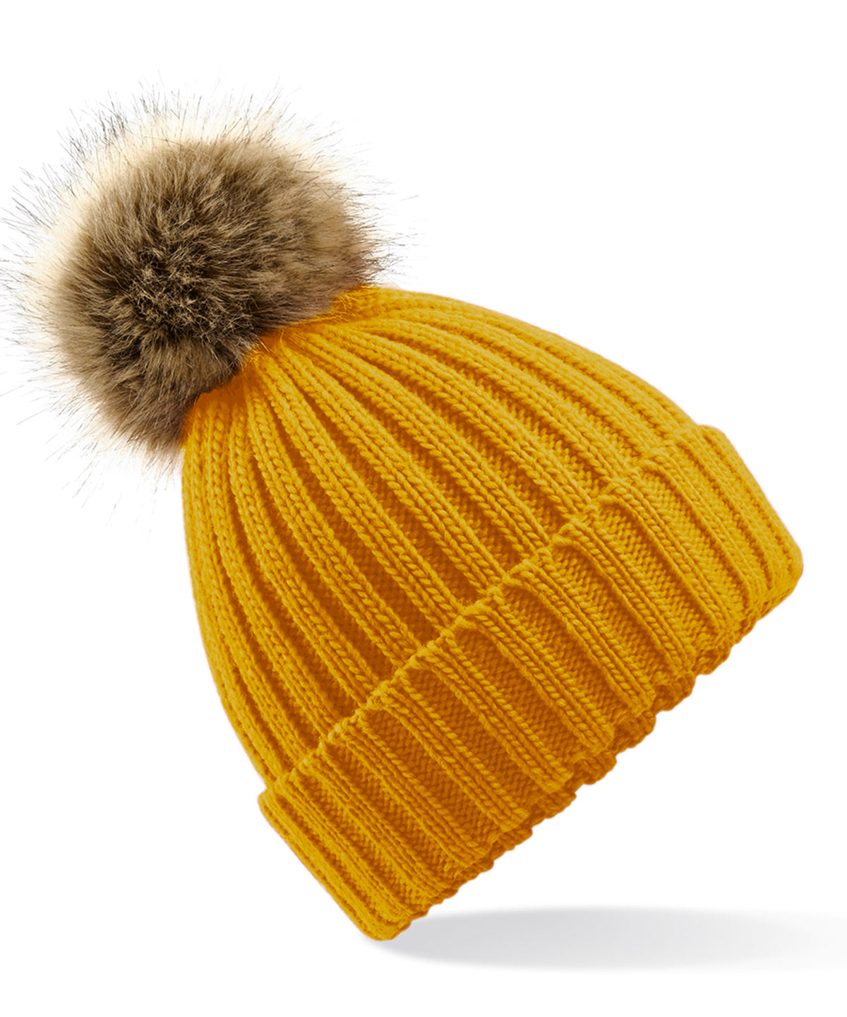 Luxury Fur Pom Pom Chunky Beanie Hat Winter Essential