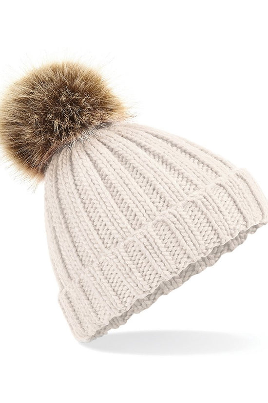 Luxury Fur Pom Pom Chunky Beanie Hat Winter Essential