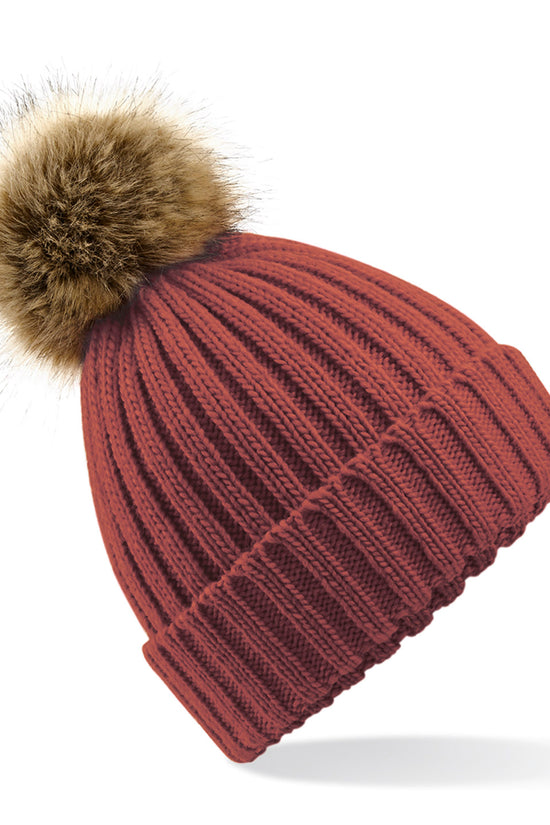 Luxury Fur Pom Pom Chunky Beanie Hat Winter Essential