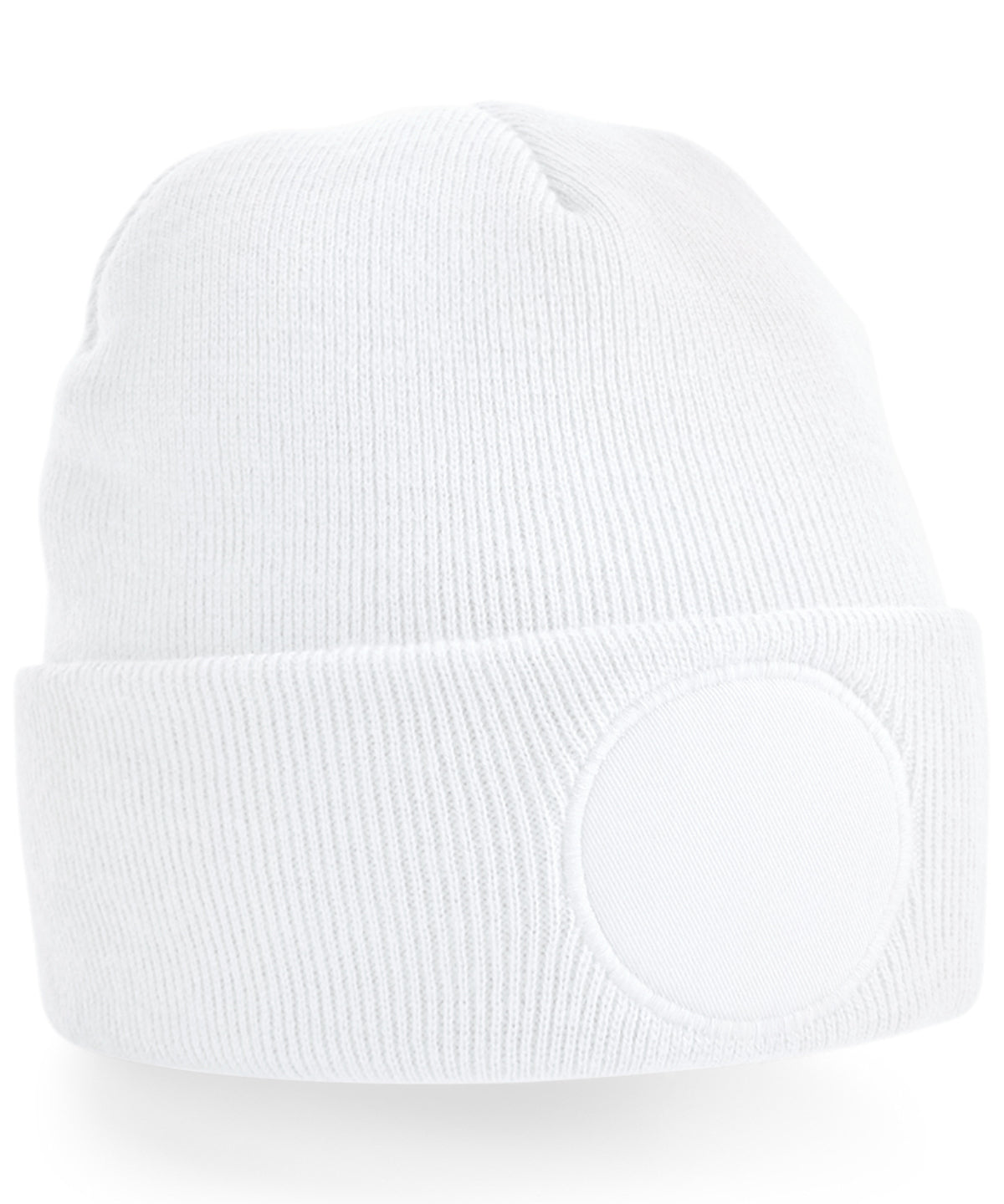 Customizable Circular Patch Beanie Hats Unisex Adult Headwear