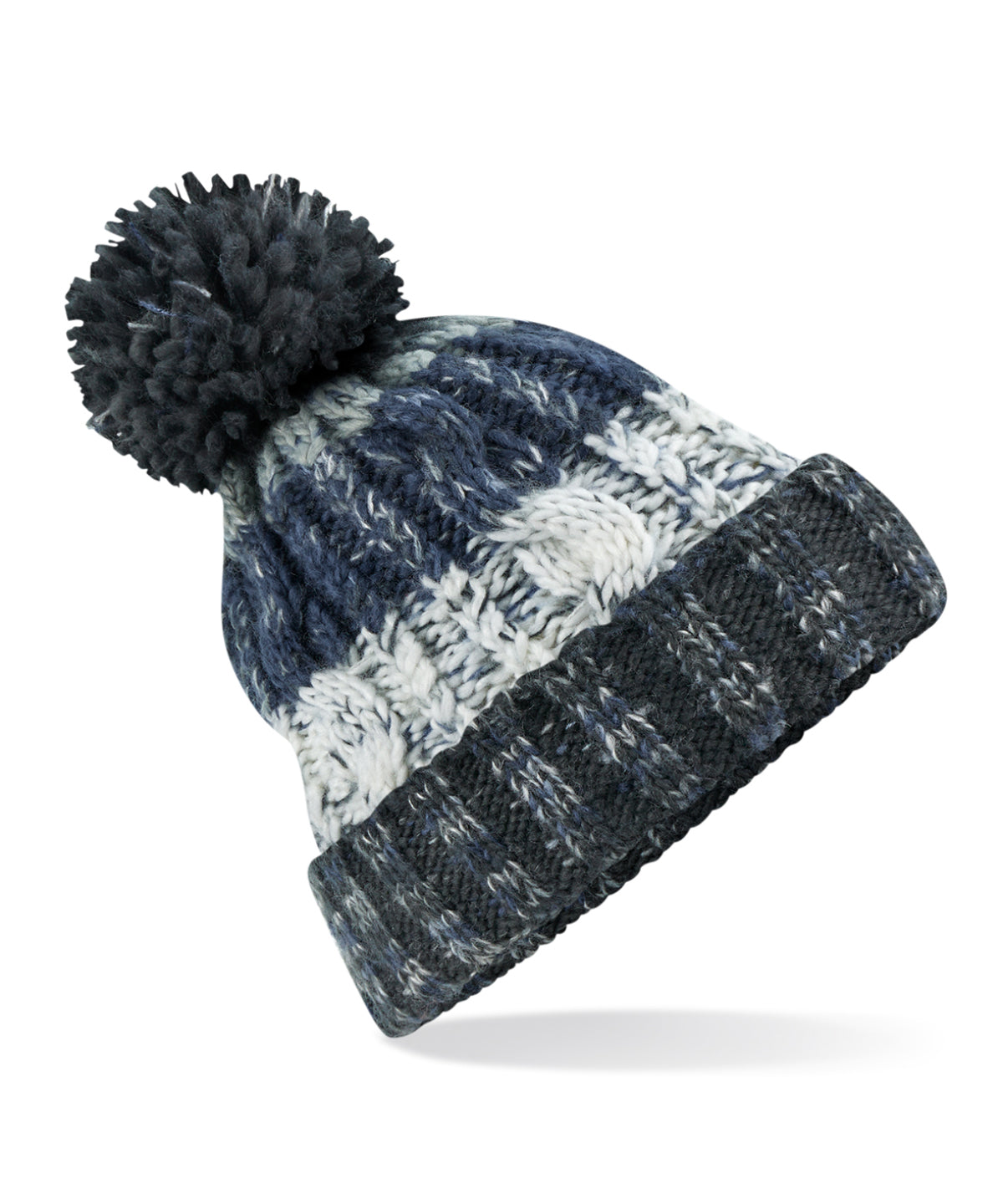 Premium Corkscrew Pom Pom Beanie Hat Unisex Adult Winter Headwear