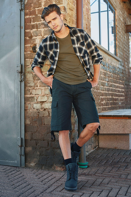 Vintage Cargo Shorts for Men Classic Loose Fit Heavy Cotton Quality