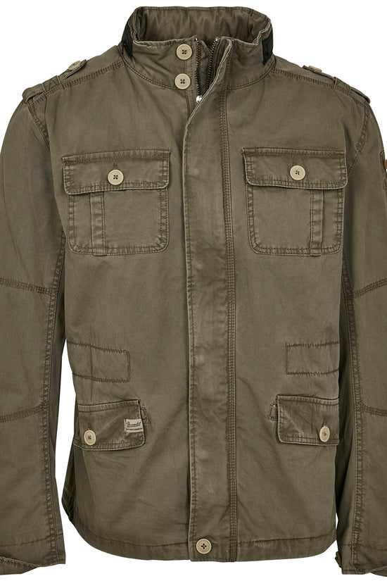 Britannia Field Jacket for Men with Hidden Hood and Standup Collar