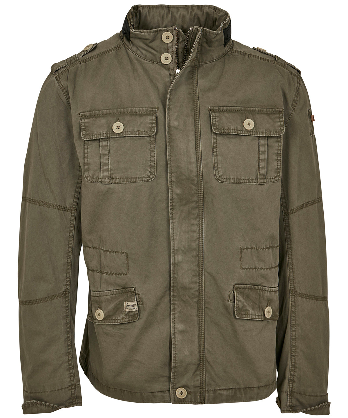 Britannia Field Jacket for Men with Hidden Hood and Standup Collar