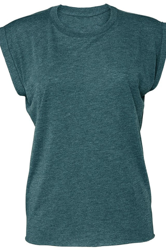 Flowy Muscle Tee with Rolled Cuff TShirts for Women