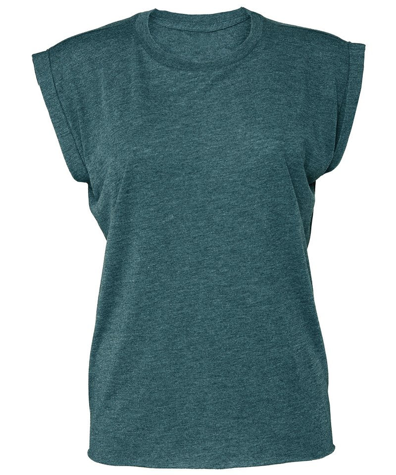 Flowy Muscle Tee with Rolled Cuff TShirts for Women
