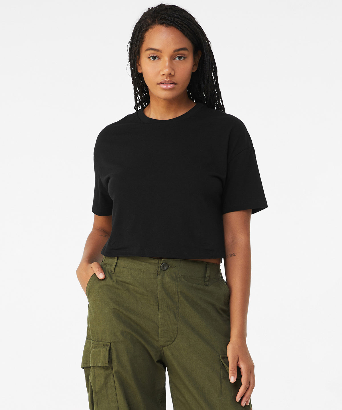 Bella Canvas Oversized Sleeve Crop Tee Womens Fashion TShirt