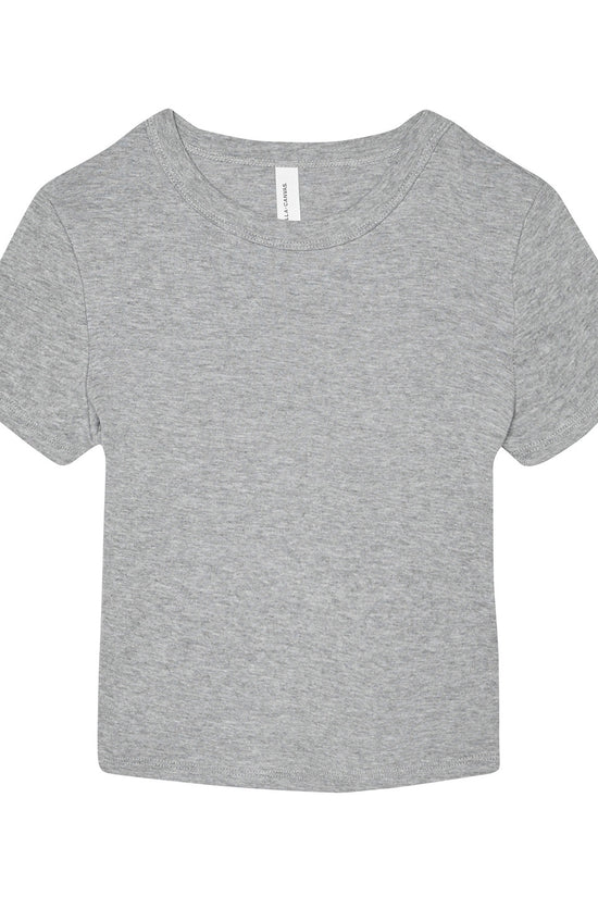 Bella Canvas Womens Micro Rib Baby Tee MidLength Crew Neck TShirt