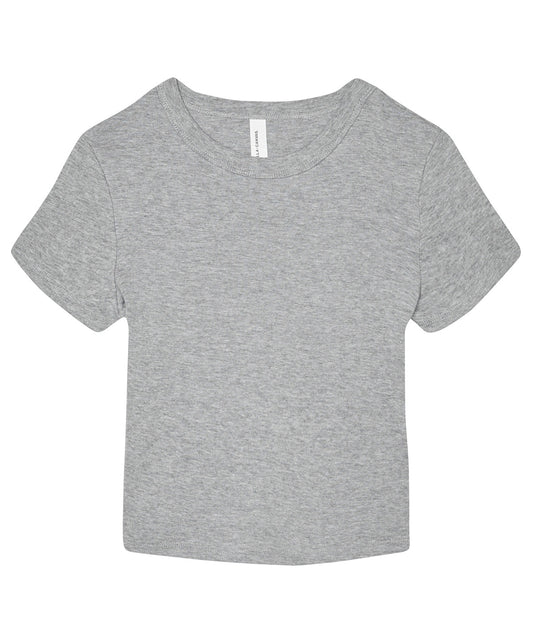Bella Canvas Womens Micro Rib Baby Tee MidLength Crew Neck TShirt