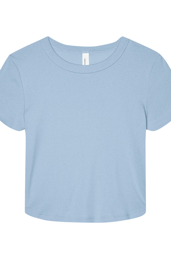 Bella Canvas Womens Micro Rib Baby Tee MidLength Crew Neck TShirt