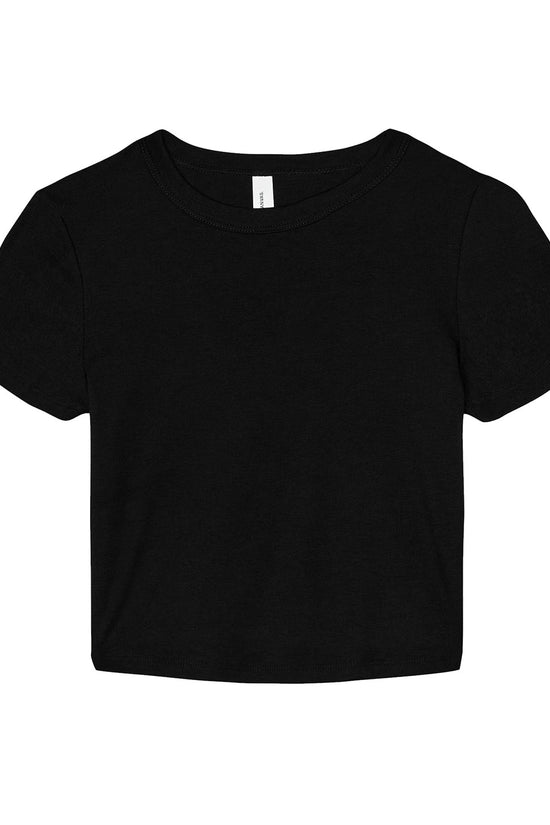 Bella Canvas Womens Micro Rib Baby Tee MidLength Crew Neck TShirt