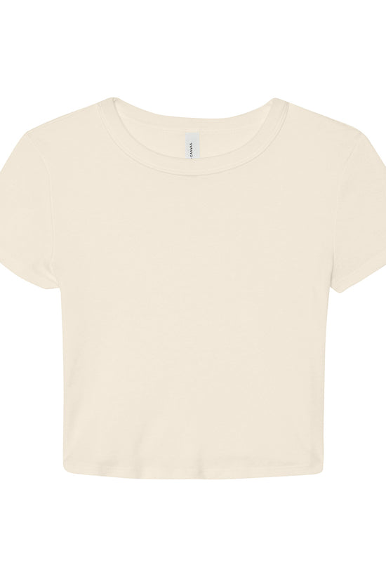 Bella Canvas Womens Micro Rib Baby Tee MidLength Crew Neck TShirt
