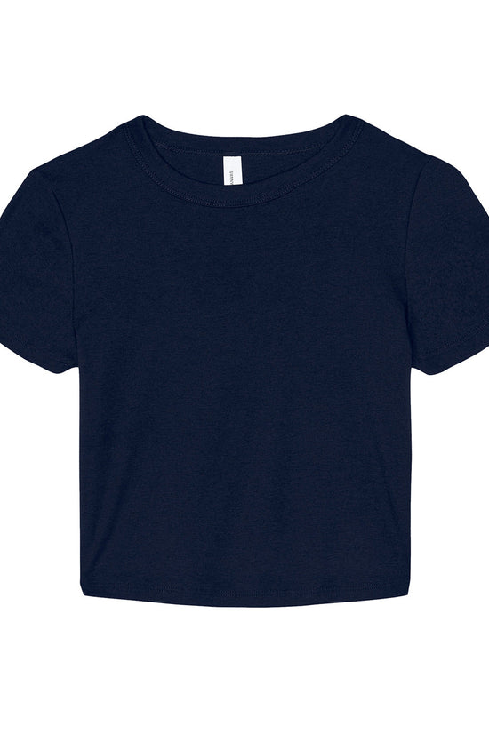 Bella Canvas Womens Micro Rib Baby Tee MidLength Crew Neck TShirt