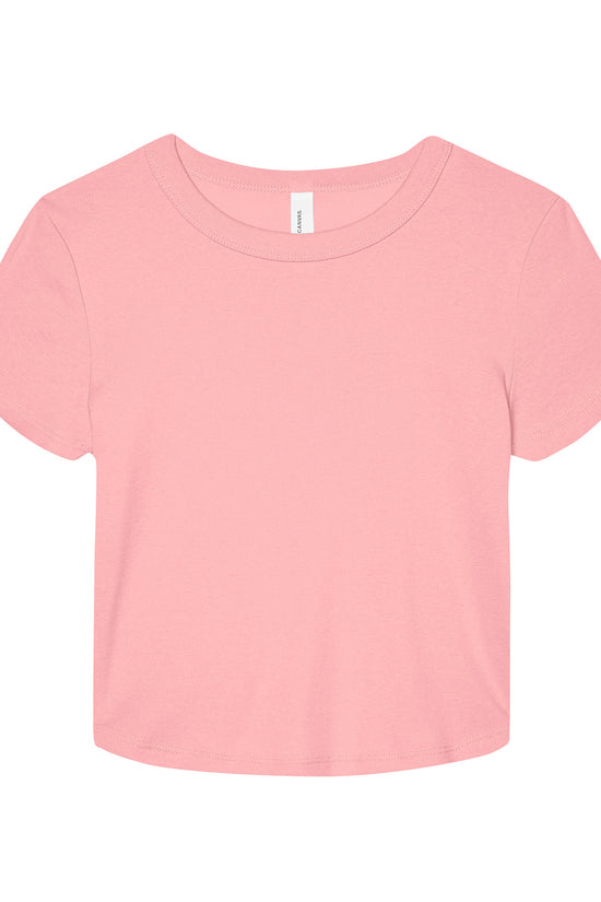 Bella Canvas Womens Micro Rib Baby Tee MidLength Crew Neck TShirt