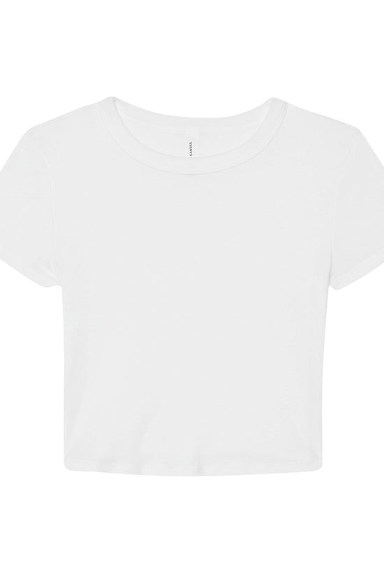 Bella Canvas Womens Micro Rib Baby Tee MidLength Crew Neck TShirt