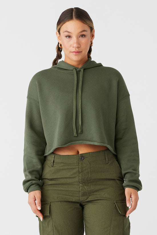 Bella Canvas Womens Cropped Fleece Hoodie Stylish Fall Essential