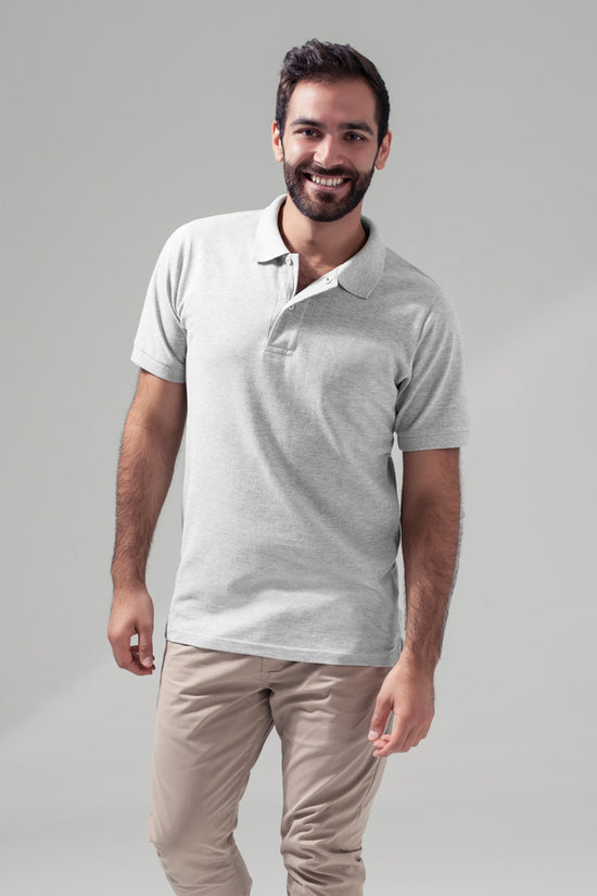Mens Piqu Polo Shirt with Rib Collar