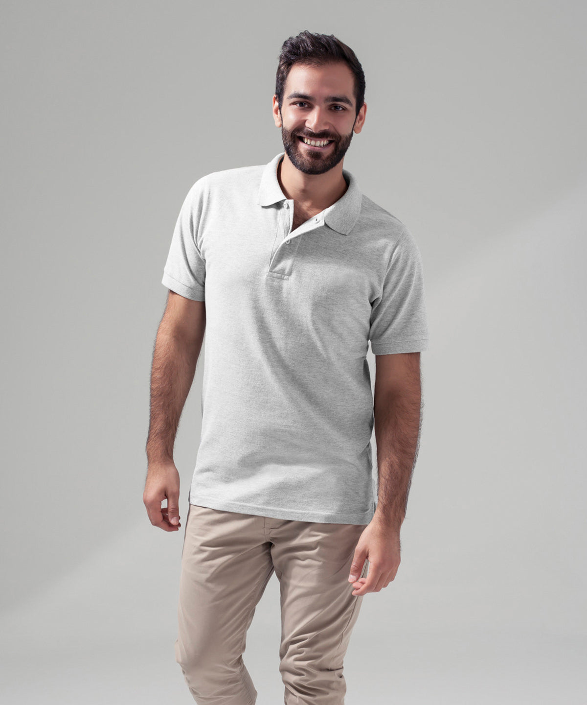 Mens Piqu Polo Shirt with Rib Collar